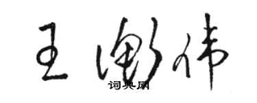 駱恆光王衡偉草書個性簽名怎么寫