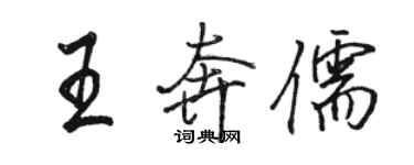 駱恆光王奔儒行書個性簽名怎么寫