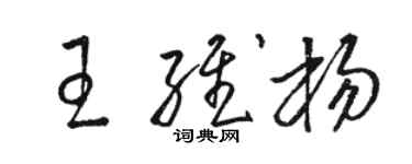 駱恆光王維楊草書個性簽名怎么寫