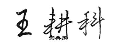 駱恆光王耕科行書個性簽名怎么寫