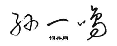 駱恆光孫一鳴草書個性簽名怎么寫