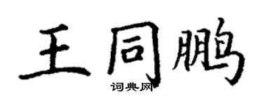丁謙王同鵬楷書個性簽名怎么寫