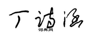 朱錫榮丁詩涵草書個性簽名怎么寫