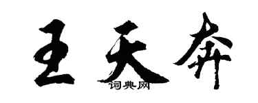 胡問遂王天奔行書個性簽名怎么寫