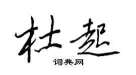王正良杜起行書個性簽名怎么寫