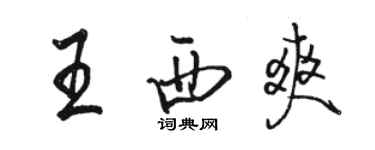 駱恆光王西爽行書個性簽名怎么寫