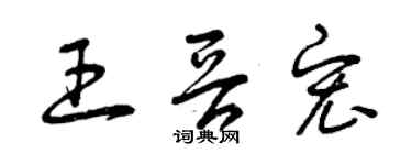 曾慶福王晉宏草書個性簽名怎么寫