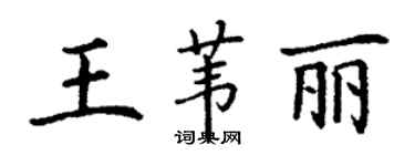 丁謙王葦麗楷書個性簽名怎么寫