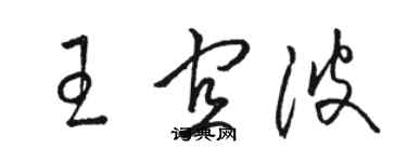 駱恆光王宜波草書個性簽名怎么寫