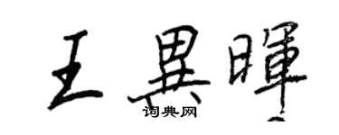 王正良王異暉行書個性簽名怎么寫