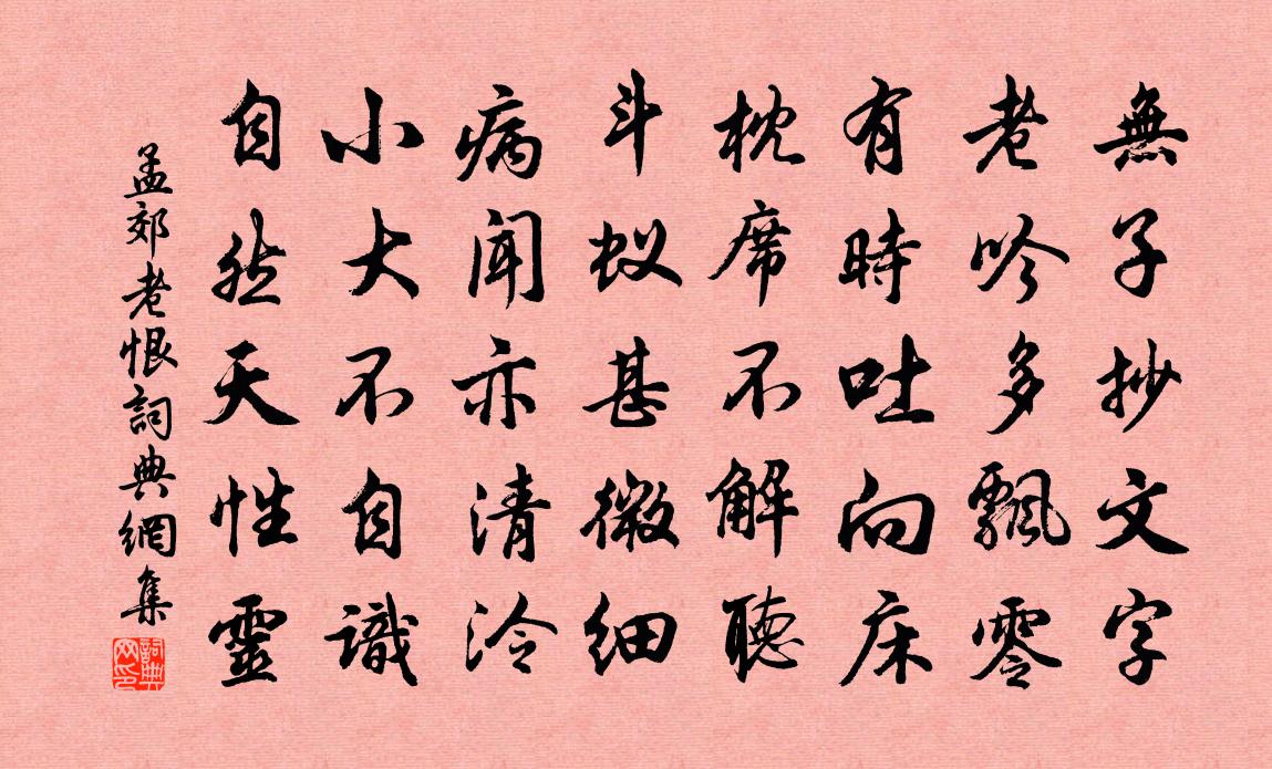 孟郊老恨書法作品欣賞