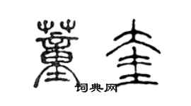 陳聲遠董奎篆書個性簽名怎么寫