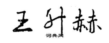 曾慶福王升赫行書個性簽名怎么寫