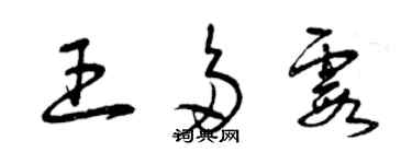 曾慶福王多霞草書個性簽名怎么寫