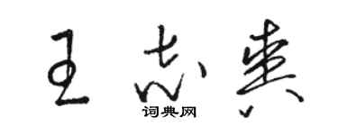 駱恆光王志爽草書個性簽名怎么寫