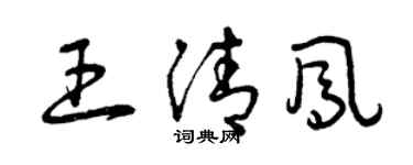 曾慶福王清鳳草書個性簽名怎么寫