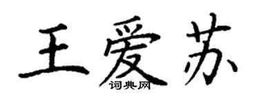 丁謙王愛蘇楷書個性簽名怎么寫