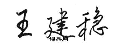 駱恆光王建穩行書個性簽名怎么寫