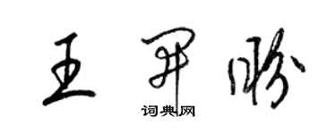 梁錦英王開盼草書個性簽名怎么寫