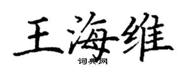 丁謙王海維楷書個性簽名怎么寫