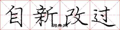 龐中華自新改過楷書怎么寫