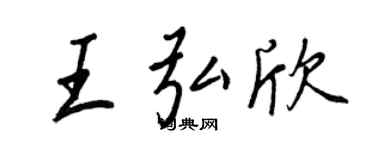 王正良王弘欣行書個性簽名怎么寫
