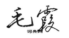 駱恆光毛霞行書個性簽名怎么寫