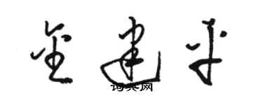 駱恆光金建平草書個性簽名怎么寫