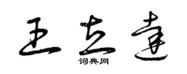 曾慶福王立達草書個性簽名怎么寫