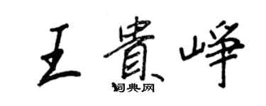 王正良王貴崢行書個性簽名怎么寫