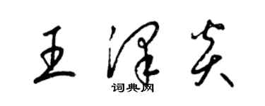 梁錦英王澤炎草書個性簽名怎么寫