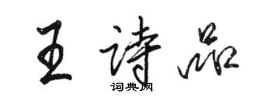 駱恆光王詩品行書個性簽名怎么寫