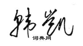 駱恆光韓凱草書個性簽名怎么寫