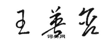 駱恆光王英含草書個性簽名怎么寫