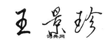 駱恆光王景珍行書個性簽名怎么寫