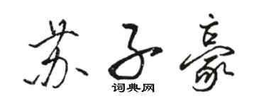 駱恆光蘇子豪行書個性簽名怎么寫