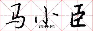 馬小臣怎么寫好看