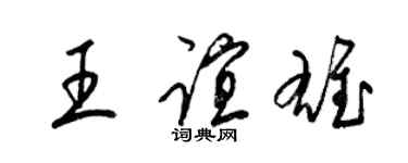 梁錦英王誼雄草書個性簽名怎么寫