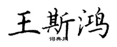 丁謙王斯鴻楷書個性簽名怎么寫