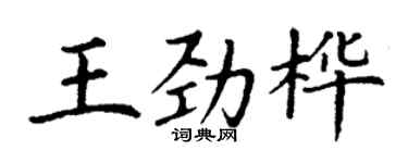 丁謙王勁樺楷書個性簽名怎么寫
