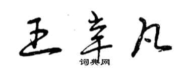 曾慶福王辛凡草書個性簽名怎么寫