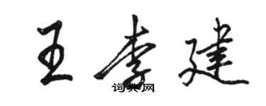 駱恆光王李建行書個性簽名怎么寫