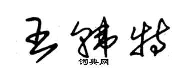 朱錫榮王韓特草書個性簽名怎么寫