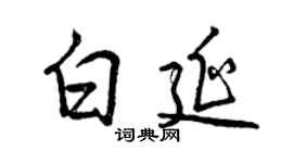 曾慶福白延行書個性簽名怎么寫