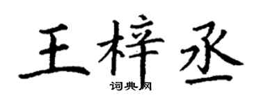 丁謙王梓丞楷書個性簽名怎么寫