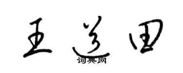 梁錦英王道田草書個性簽名怎么寫