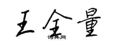 王正良王全量行書個性簽名怎么寫
