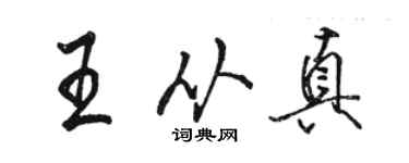 駱恆光王從真行書個性簽名怎么寫