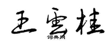 曾慶福王雲桂草書個性簽名怎么寫