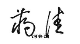 駱恆光蔣佳草書個性簽名怎么寫